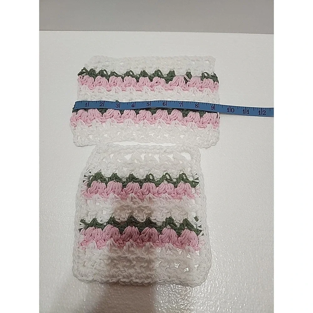 Dishcloths Set of 2‎ Tulips 100% Cotton Handmade